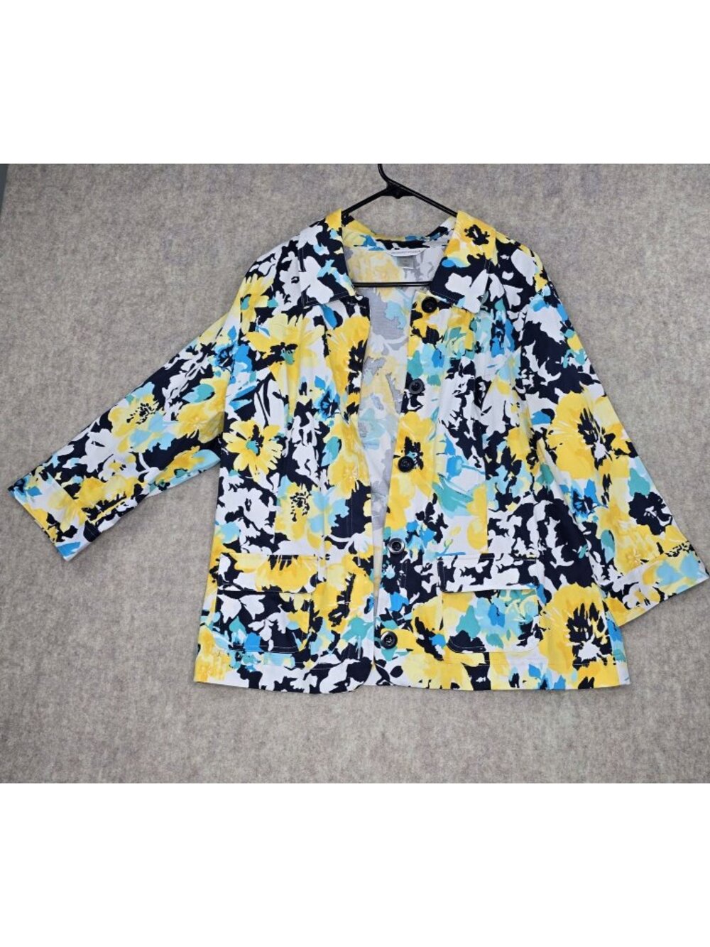 Christopher & Banks Womens Floral Jacket XL Cotton Blend